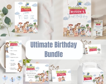 The Ultimate Toy Story 20 piece Birthday Bundle, Digital and Printable Invitation, Invite with 19 matching items, Woody and friends Birthday
