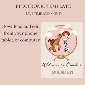 Jessie and Bullseye Welcome Poster, Digital Template, Printable Welcome ...