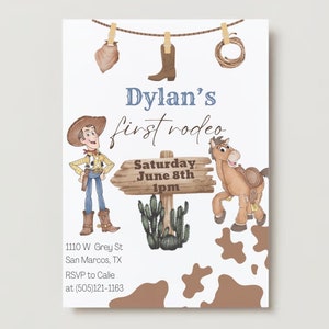 Woody First Rodeo Invite Fully Editable Toy Story Rodeo/round up Birthday Invitation, Digital ...