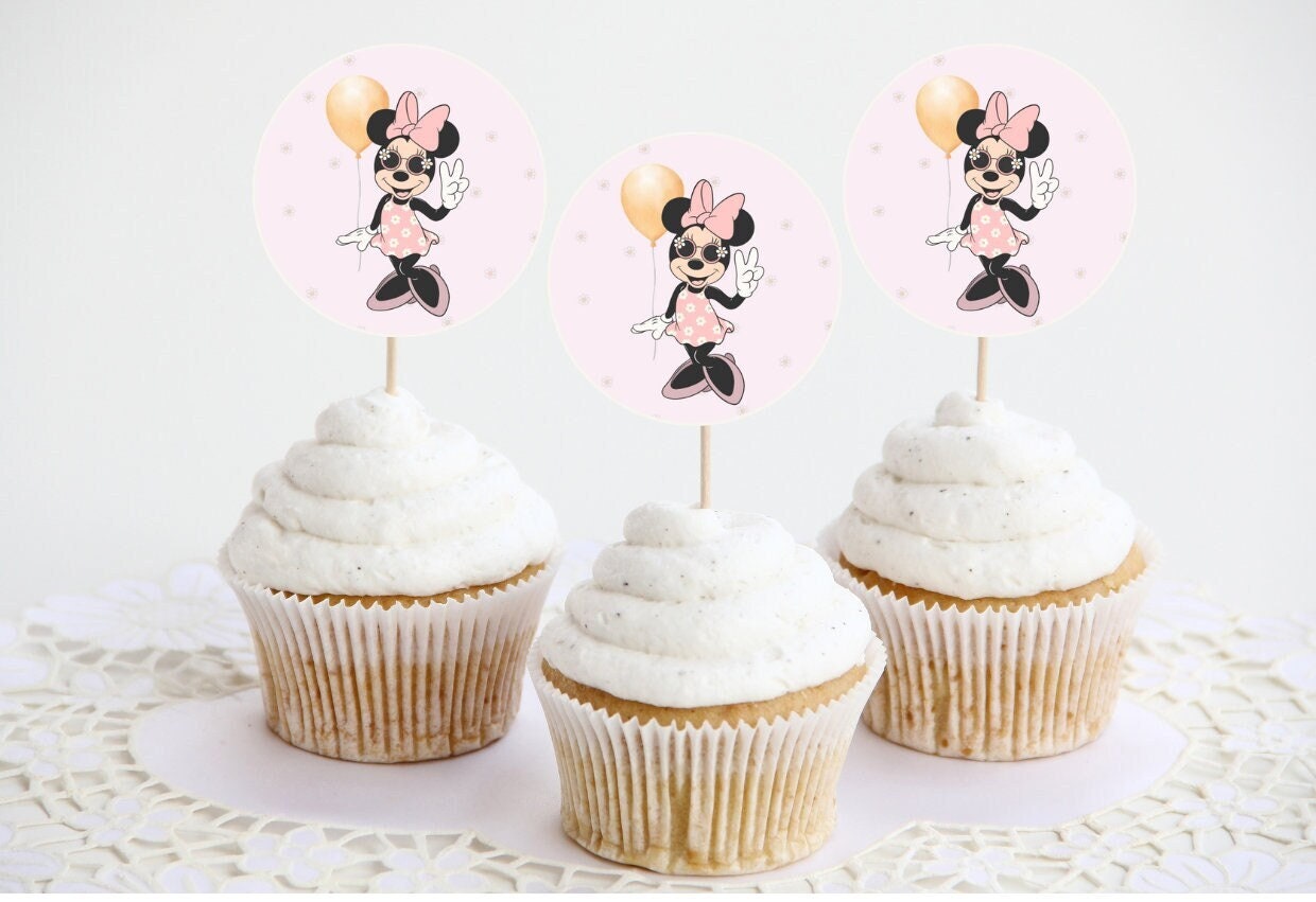 Minnie Mouse Printable Cupcake Toppers Printable Cupcake Etsy UK