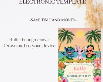 Replying to @kenjahb DIY Lilo and Stitch digital invitations ❤️ #diypa, Lilo and Stitch