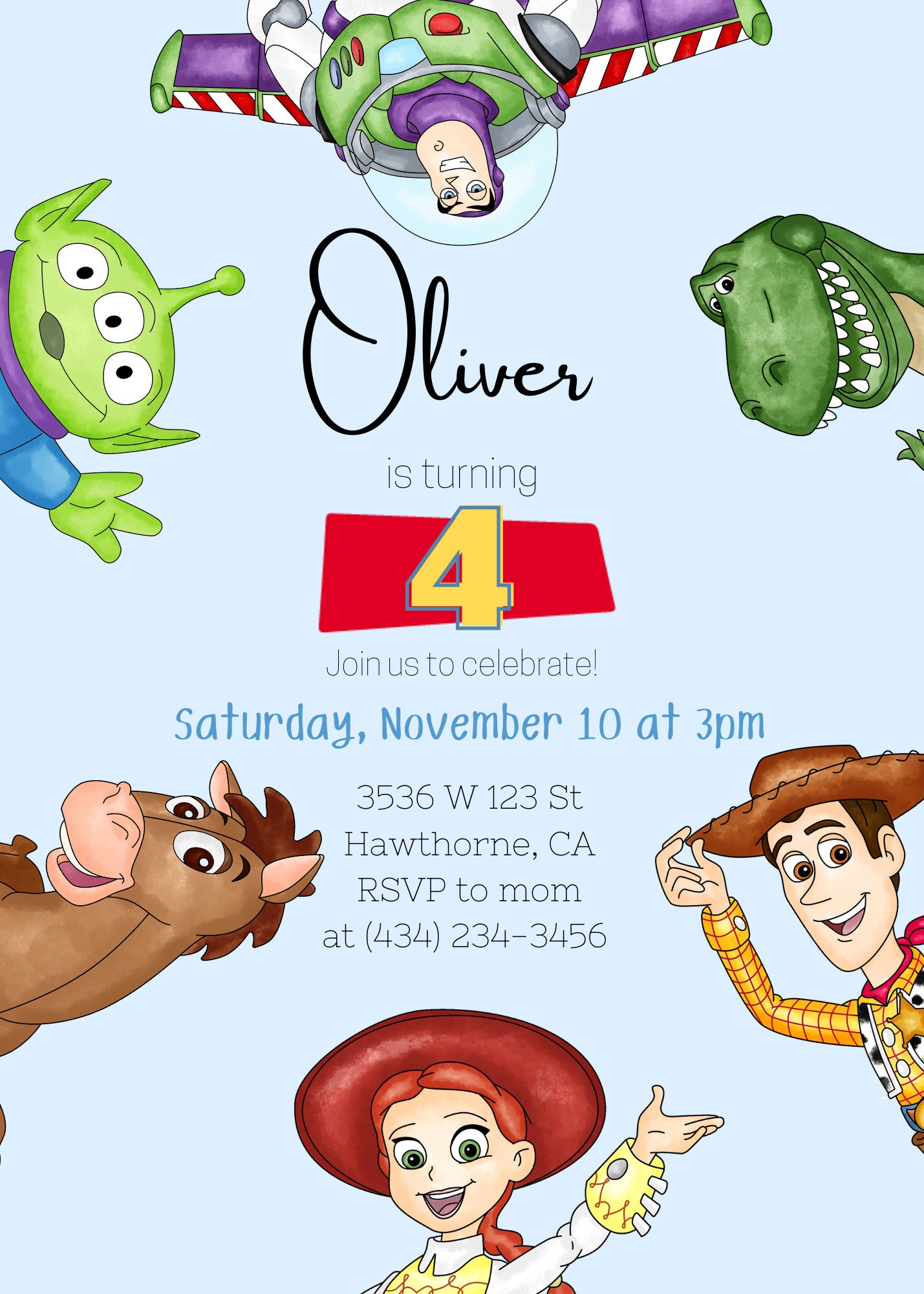 Toy Story Birthday Invitation, Digital and Printable Toy Story Invite - Etsy toy-story-birthday-invitation-digital-and-printable-toy-story-invite-etsy