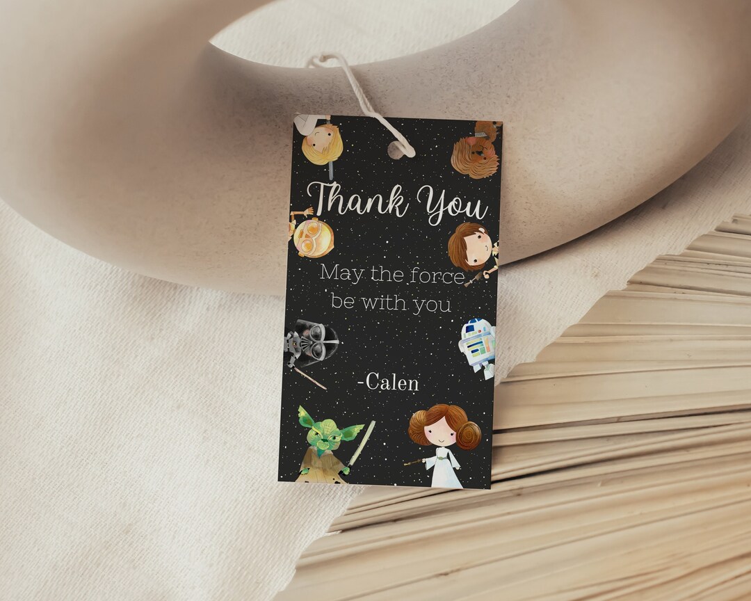 Star Wars Thank You Tag, Printable Thank You Tags, Star Wars Birthday ...