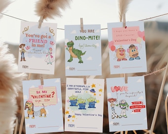 Toy Story Valentines Day Card, Tags for Valentine, Kids Funny Valentine Cards for school, Woody and Buzz Valentines Day Tags