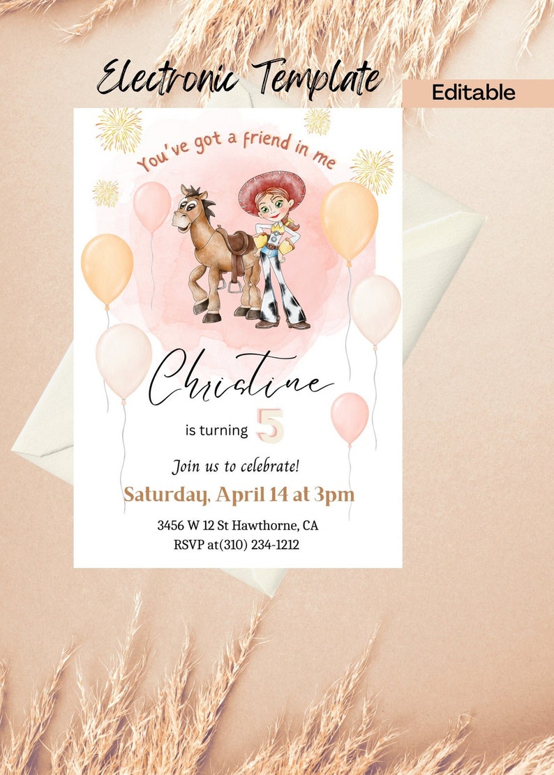 Jessie and Bullseye Birthday Invitation Digital and Printable - Etsy