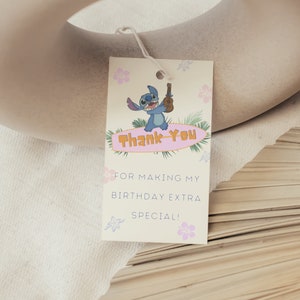Stitch Geburtstag Danke Tags, Printable Stitch Danke Tags