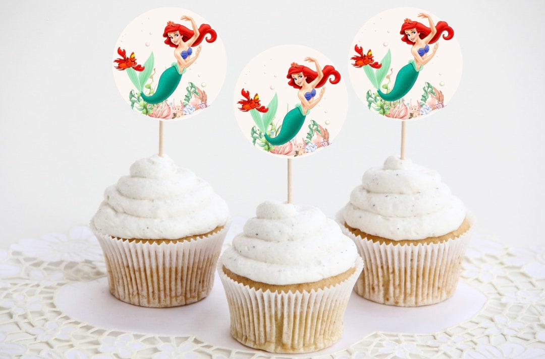 Ariel the Little Mermaid Printable Cupcake Toppers - Etsy