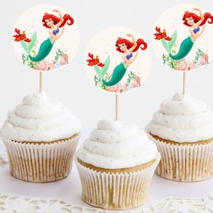 Ariel the Little Mermaid Printable Cupcake Toppers