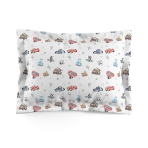 Disney Cars Microfiber Pillow Sham, Kids Room Decor 1 pillow case printing on one side only image 1