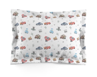 Disney Cars Microfiber Pillow Sham, Kids Room Decor 1 pillow case printing on one side only