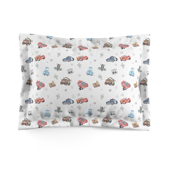 Disney Cars Microfiber Pillow Sham, Kids Room Decor 1 pillow case printing on one side only