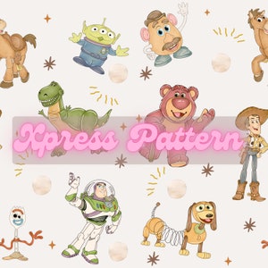 Patrón de papel digital Toy Story, patrones sin costuras Toy Story, papel digital PNG, papel estampado, uso comercial de Scrapbooking