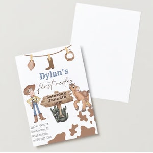 Woody First Rodeo Invite Fully Editable Toy Story Rodeo/round up Birthday Invitation, Digital ...