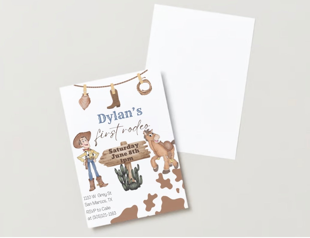 Woody First Rodeo Invite Fully Editable Toy Story Rodeo/round up Birthday Invitation, Digital ...