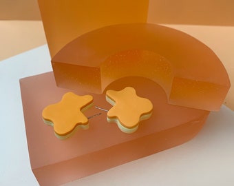 CHUNKY BLOB OHRSTECKER - Tangerine/Hellkalk/Nektarin
