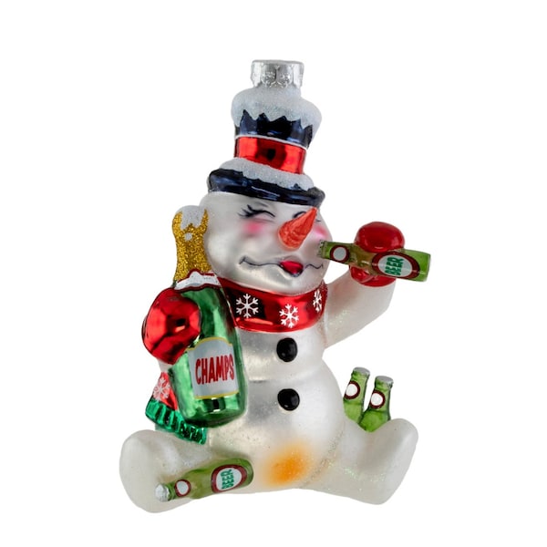 Faded Frosty Christmas Ornament, Funny R-Rated Ornaments, Alcoholic Snowman, Funny Holiday Gift