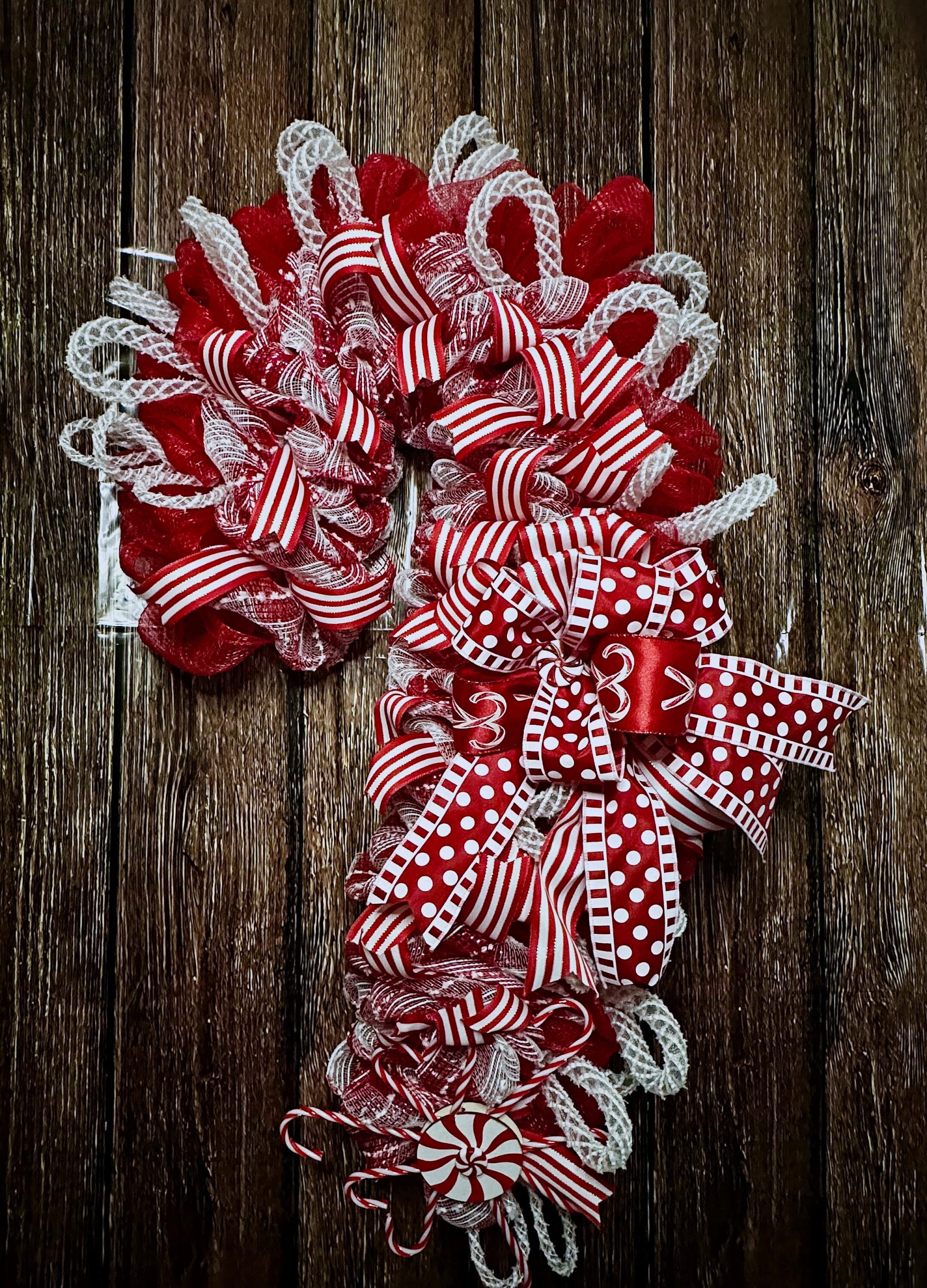Candy Cane Wreath Christmas Candy Cane Christmas Door Hanger Candy Cane