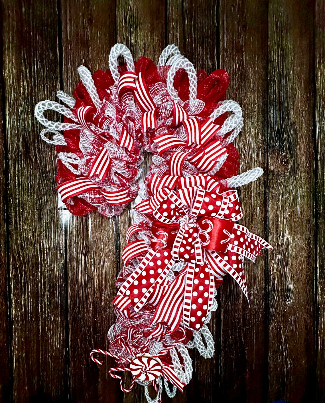 Candy Cane Wreath Christmas Candy Cane Christmas Door Hanger Candy Cane