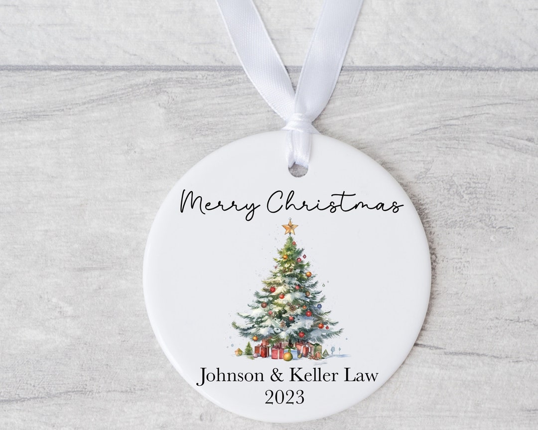 30 Personalized Business Christmas Ornament, Company Gift Ornaments