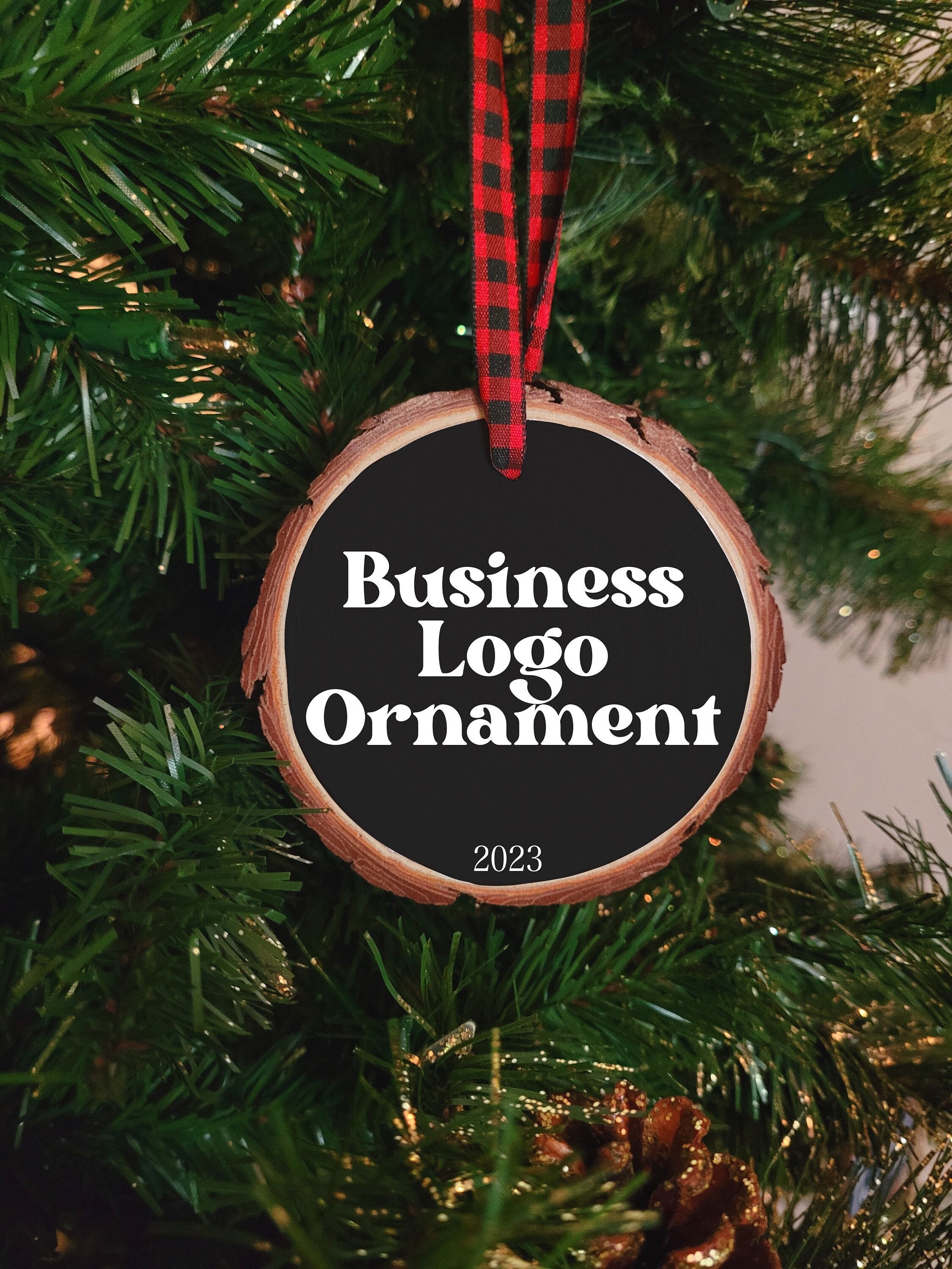 Business Logo Ornament, Oneside Company Logo Ornaments, Personalized