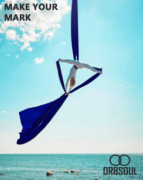 Certified Rigging Hardware & Easy Set-Up Guide Orbsoul Deluxe Yoga Hammock Includes Premium Aerial Nylon Silks Grand Size 