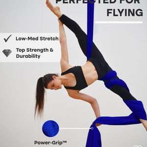 Orbsoul Aerial Silks hamac de yoga ensemble professionnel, 9 yards LIVRAISON GRATUITE Tissus aériens de qualité supérieure en tricot de nylon, kit de matériel complet et guide image 4