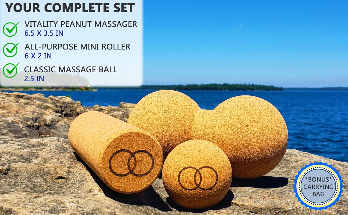 Orbsoul 3 Pc Deluxe Cork Massage Set 100 AllNatural FREE Etsy