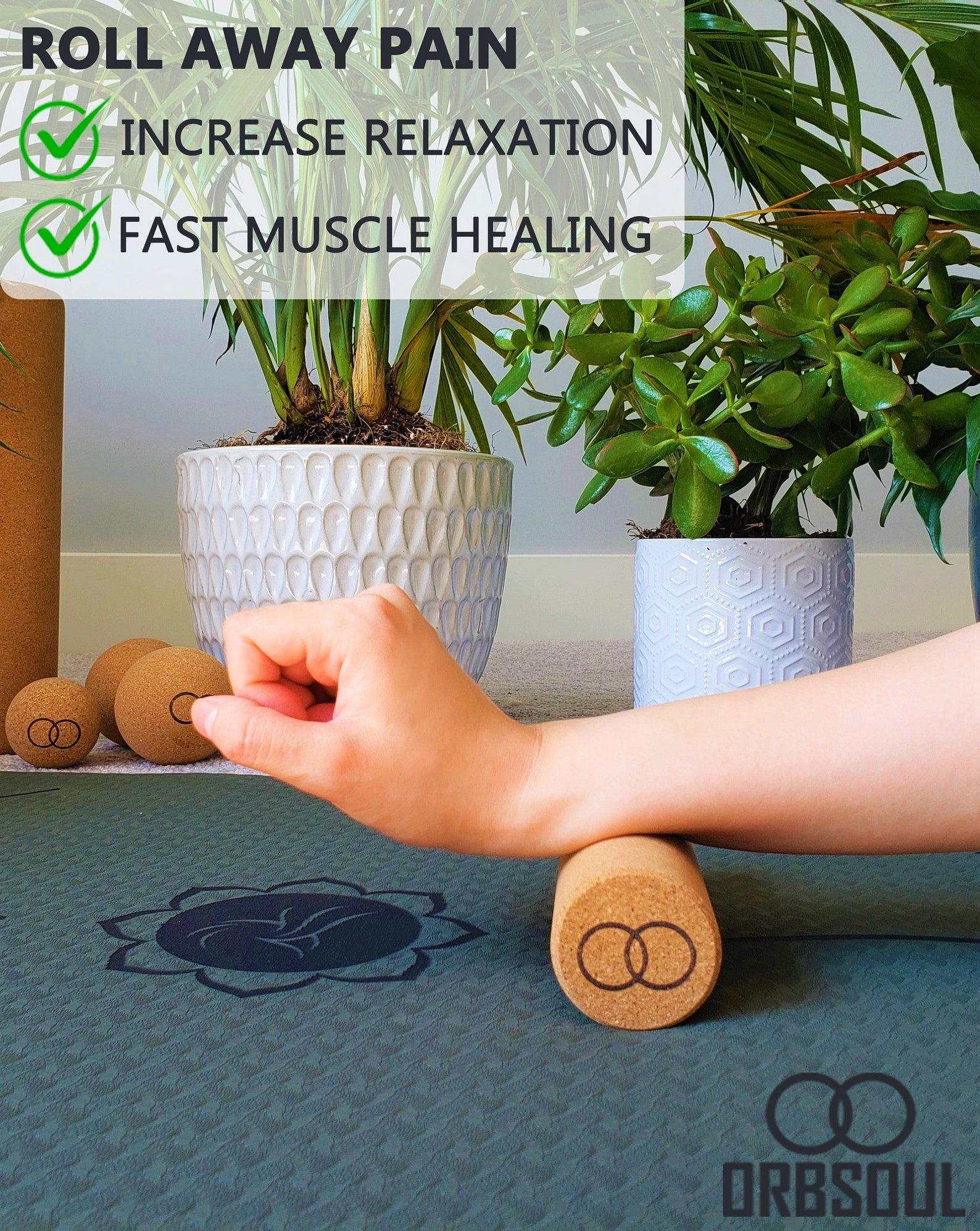 Orbsoul 3 Pc Deluxe Cork Massage Set 100 AllNatural FREE Etsy