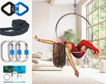 Orbsoul Eclipse Aerial Hoop Lyra & Complete Rigging Hardware - Safety Certified Kit