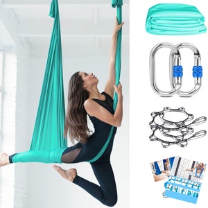 Orbsoul Deluxe Yoga Hammock (Grand Size) FREE SHIPPING Includes Premium Aerial Nylon Silks, Certified Rigging Hardware & Easy Set-Up Guide