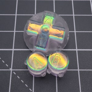 Game Boy Advance Custom Resin Buttons Sunset Opal Dichroic effect