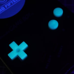 Game Boy DMG-01 Original Custom Resin Buttons Glow in the dark Aqua