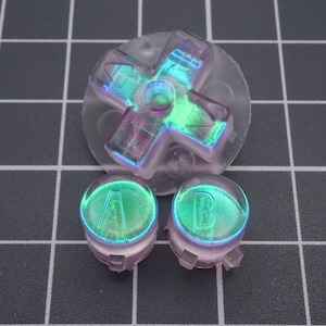 Game Boy Advance Custom Resin Buttons Cool Opal Dichroic effect