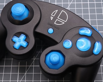 Nintendo GameCube Custom Resin Buttons Blueberry Candy Blue