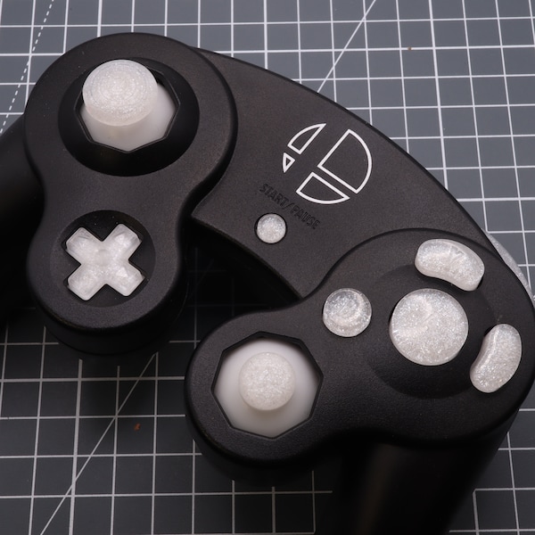 Boutons personnalisés en résine pour Nintendo GameCube Blanc nacré