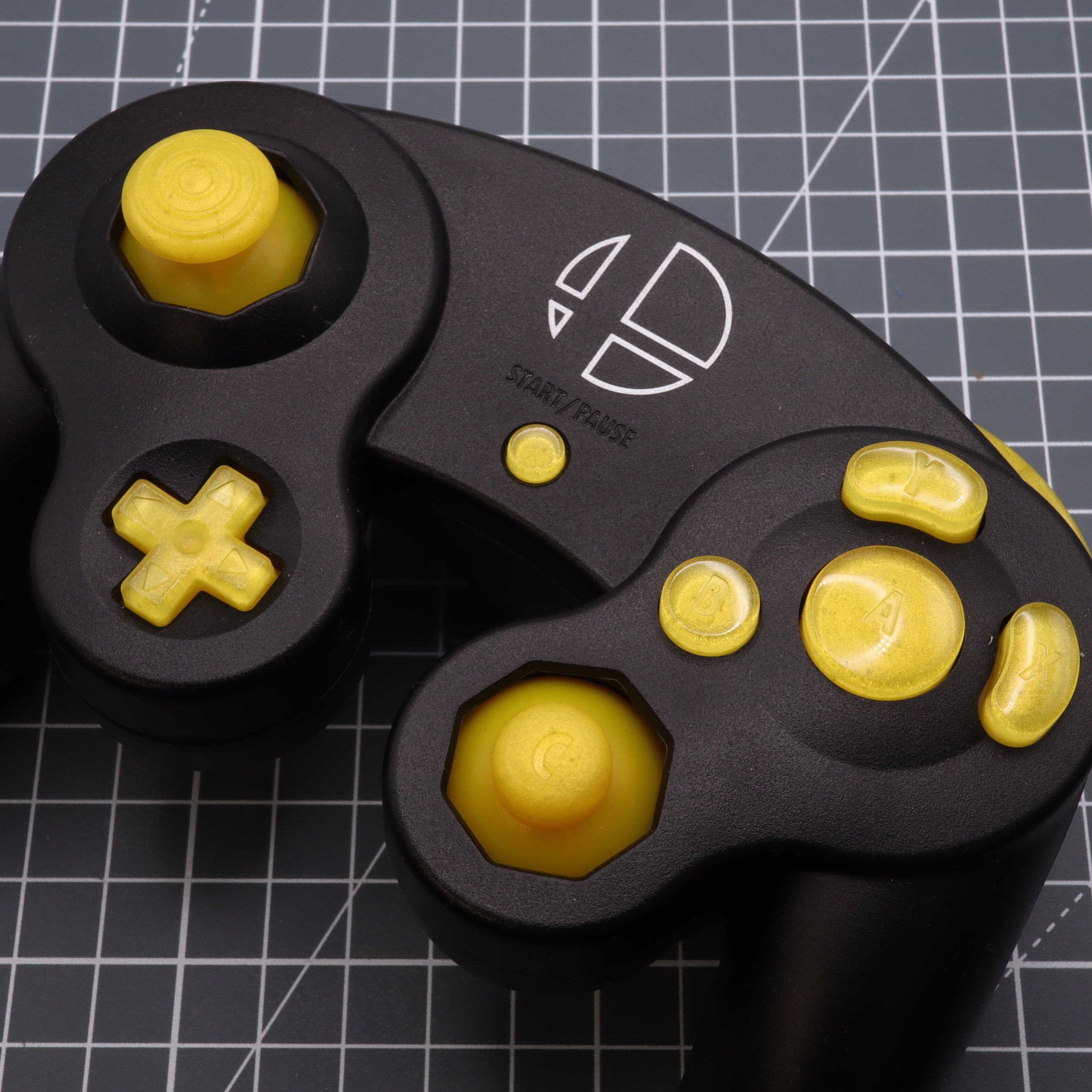 ニンテンドーゲームキューブ用カスタム樹脂ボタン レモンキャンディ