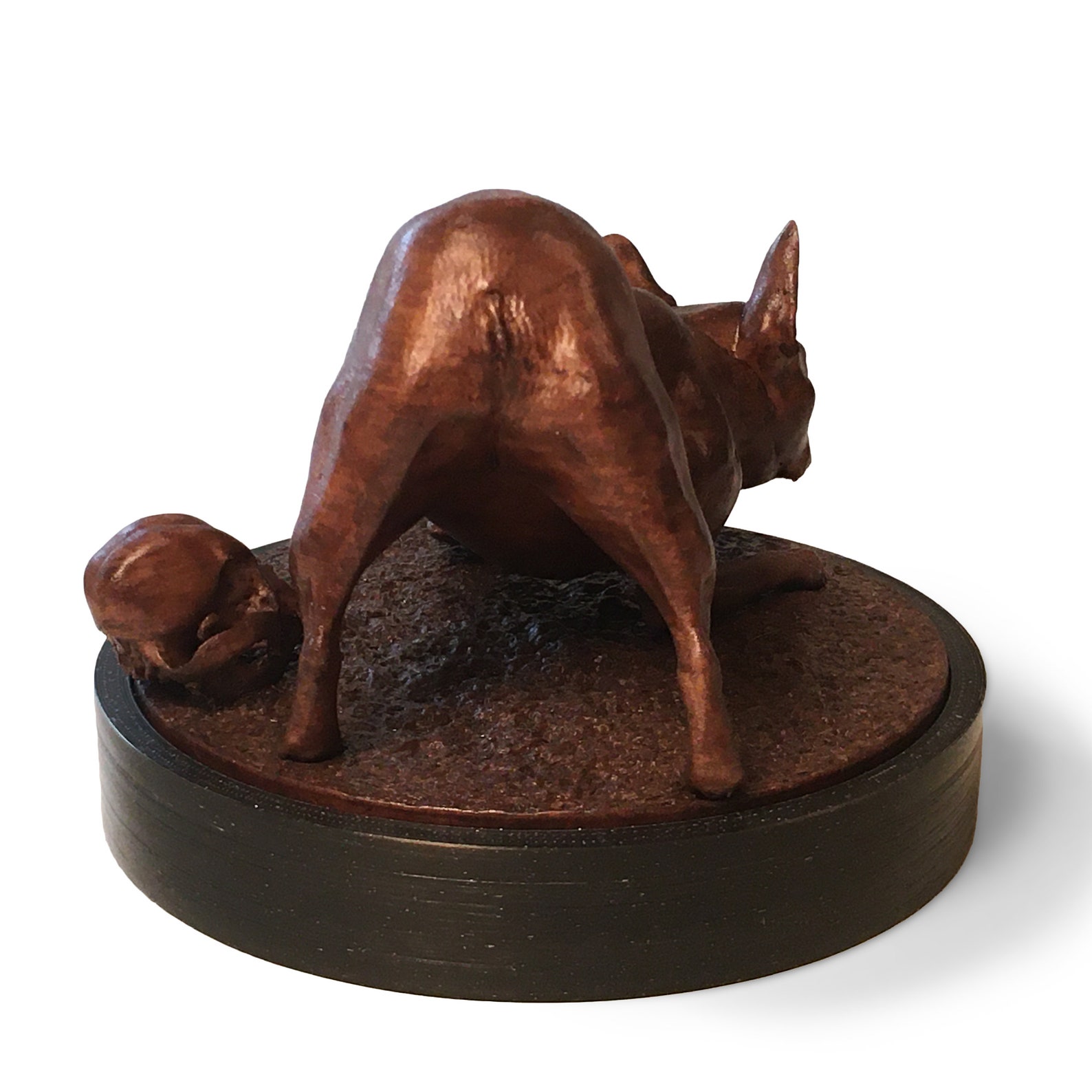 3D gedruckt Faux Holz Hund Skulptur Französische Bulldogge Etsy