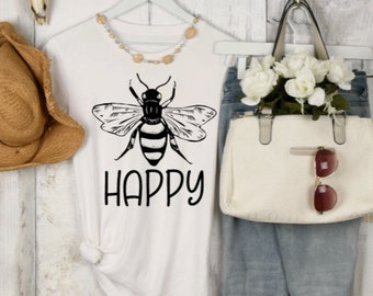 Bee Happy SVG, Bee Digital File, Instant Download