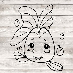 Fish SVG PNG, Digital Download, Cartoon Fish, Cute Animals, Cartoon Animals