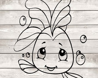 Fish SVG PNG, Digital Download, Cartoon Fish, Cute Animals, Cartoon Animals