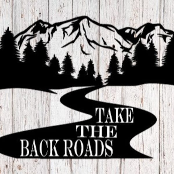 Back Roads SVG, png, simple layered design, Digital Download, Outdoor, nature, explore