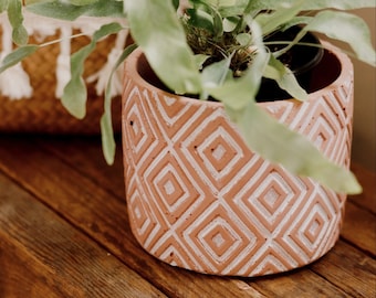 Pot de béton fait à la main