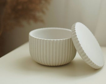 Handmade concrete box | Minimalist storage jar | Spice jar with lid | Modern decoration, jewelry box