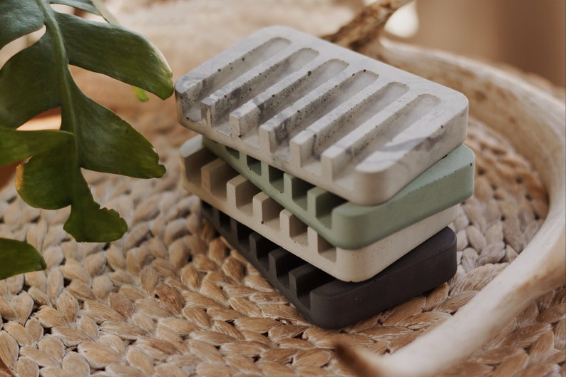 Handmade concrete soap dish | Minimalist soap dish | Modern bathroom accessory | Decorative cement soap dish