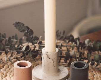 Handmade concrete candle holder | Modern minimalist candle holder | Decorative accessory for table or home | Designer handcrafted candle holder