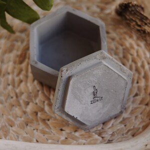 Handmade concrete jewelry box | Minimalist storage box | Modern accessory for jewelry and small items image 3