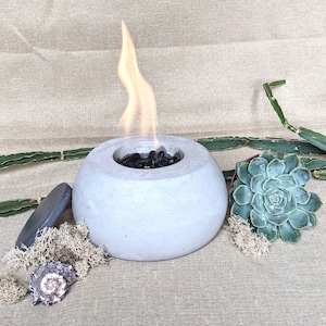 Handmade concrete portable table fire pit