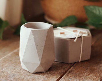 Concrete pot, pencil holder, office storage, handmade