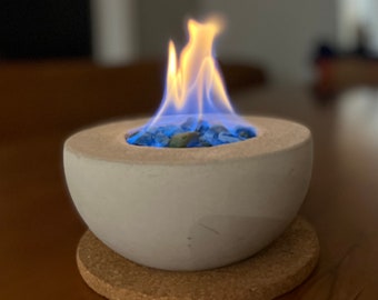 Handmade concrete table fire pit