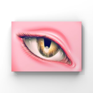Alien Eye Print, Art prints, pink art, trippy art, wall art, wall decor, alien, digital art, fantasy art